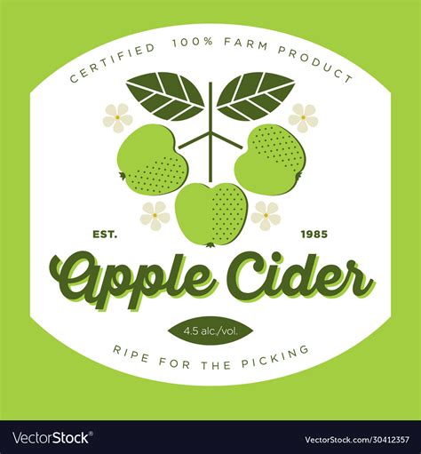 Apple cider label Royalty Free Vector Image - VectorStock