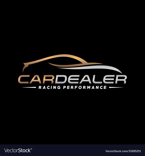 Automotive car showroom car dealer logo Royalty Free Vector