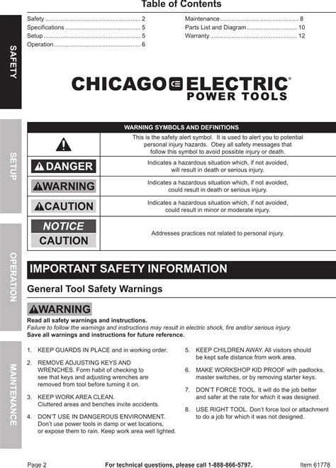 Harbor Freight Electric Drill Bit Sharpener Product Manual