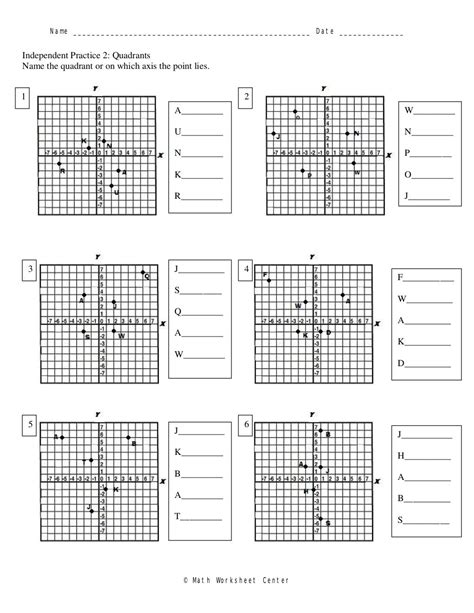 Quadrant worksheet