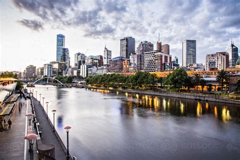 Image of Southbank Skyline Melbourne - Austockphoto