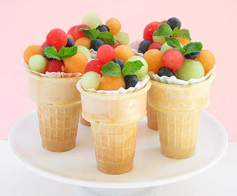 Fruit Salad Ice Cream Cone