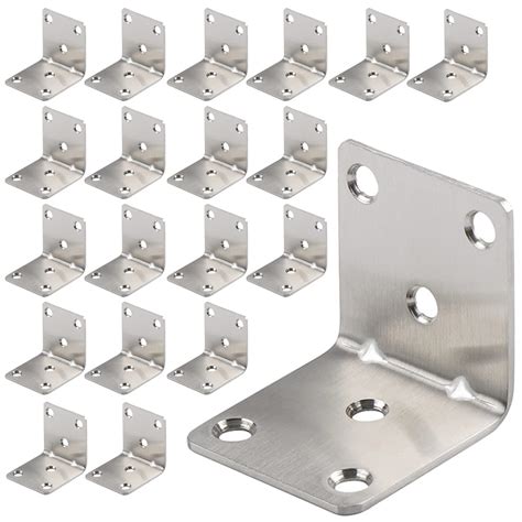 Buy AYSUM Corner Bracket, 20 Pack Heavy Duty Iron Angle Brace, 50 x 50mm L-Shaped Brackets ...