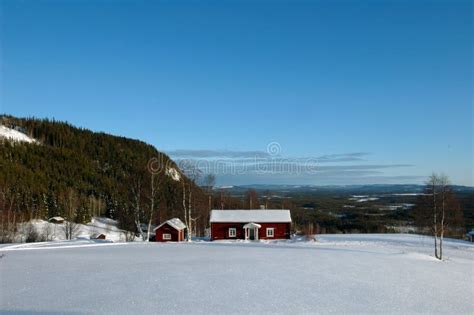 Winter in Small Village in Sweden Stock Photo - Image of winter, forest ...