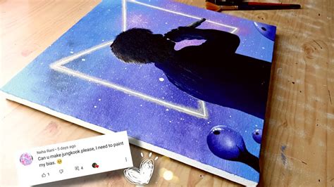 💜Are You A Purple💜/ BTS Jungkook Silhouette Painting / BTS Painting / BTS Fan Art / Acrylic ...