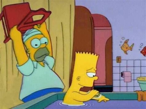 Revenge | Bart Hits Homer With a Chair | The simpsons, Simpsons meme, Homer