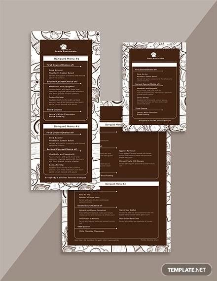 FREE 17+ Banquet Menu Templates i Psd | Pages | Ai