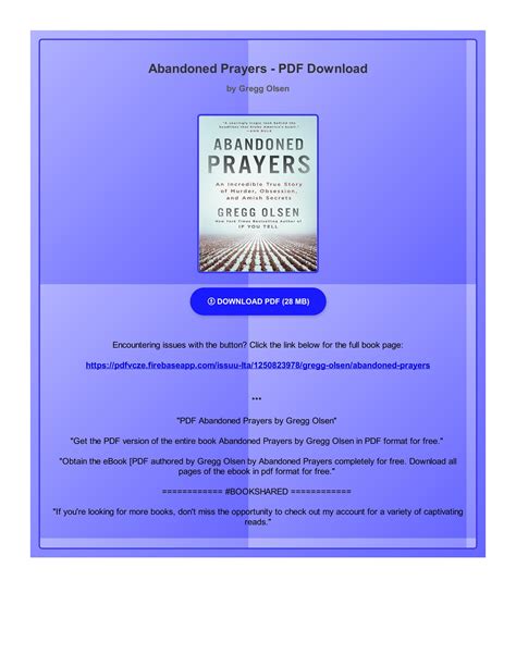 PDF Abandoned Prayers by Gregg Olsen by HelgaKuhlmanxi - Issuu