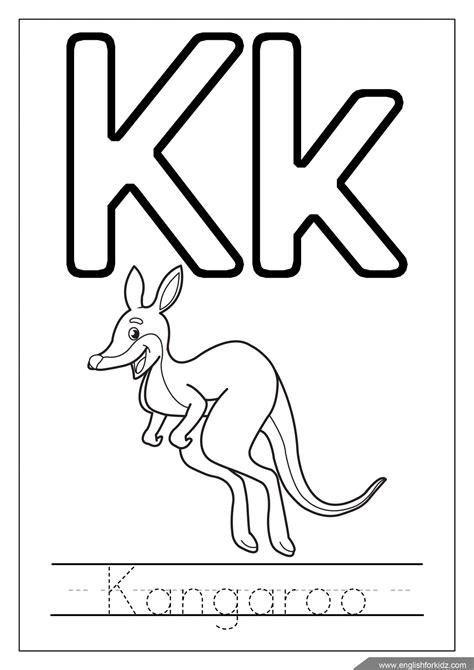 English for Kids Step by Step: Alphabet Coloring Pages (Letters K - T)