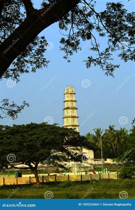 The Tower of Manora Fort with Tree Branches. Stock Photo - Image of landscape, landmark: 109532664