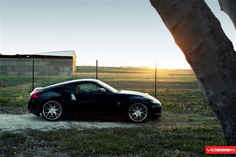 Sleek Black Nissan 370Z Enhanced With a Set of Polished Rims by Vossen — CARiD.com Gallery