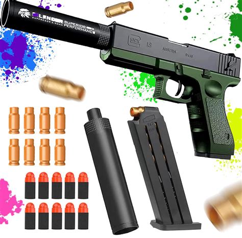 Buy XizhengGlock s Cool Toys Fake Toy s for Boys Toy s That Look Real Pistol Ejecting Magazine ...