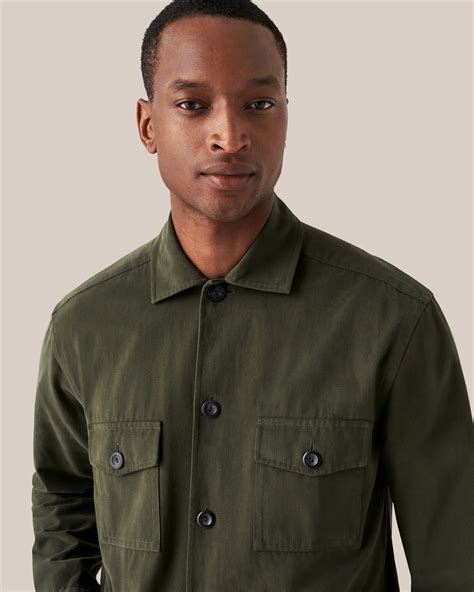 Dark Green Moleskin Overshirt - Eton