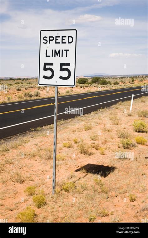 Road sign speed limit 55, USA Stock Photo - Alamy