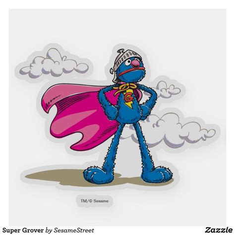 Super Grover Sticker | Zazzle | Toddler art projects, Disney sticker ...