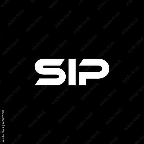 SIP letter logo design with black background in illustrator, vector ...