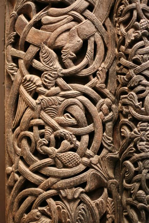 Norwegian carved door detail | Viking art, Celtic art, Vikings