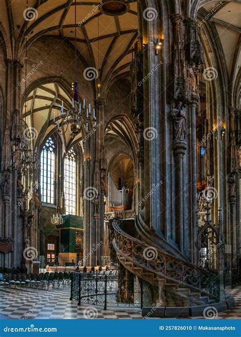 Interior View Of A Pulpit And Side Nave In The Ostentatious St. Stephen ...