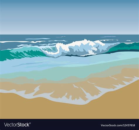 Summer beach waves Royalty Free Vector Image - VectorStock