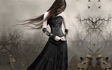 HD wallpaper: Dark, Gothic, Black, Fantasy, Graveyard, Lonely, Sad ...