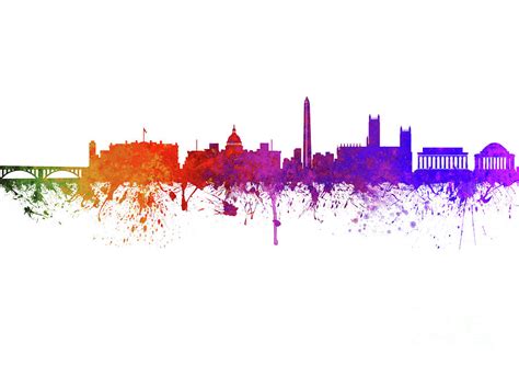 Washington D.C. Skyline 1 Digital Art by Prar K Arts - Fine Art America