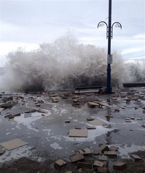 Aberystwyth beach flooding devastation - Mirror Online