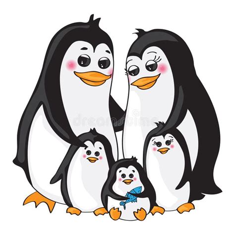 Family Of Penguins On White Background. Stock Vector - Image: 41500866