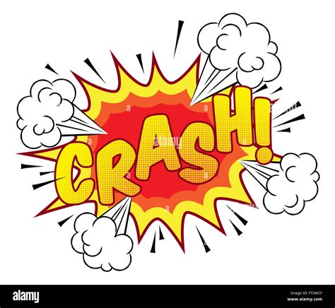 A cartoon comic book crash explosion sound effect illustration design ...