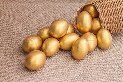 Heap of golden easter egg | High-Quality Holiday Stock Photos ~ Creative Market