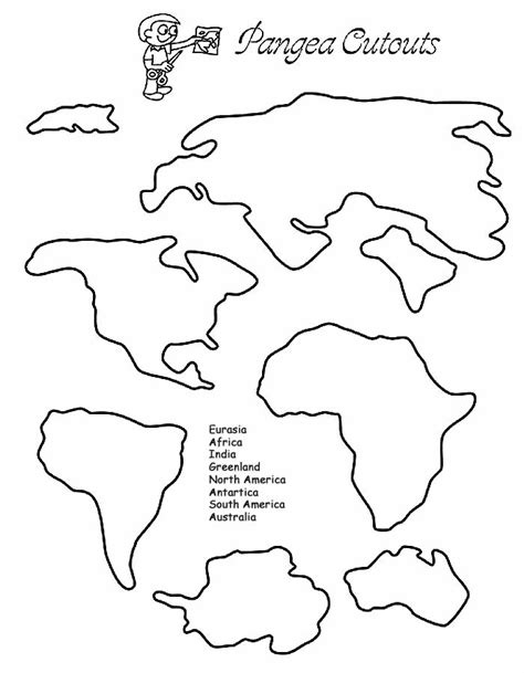 Blank Plate Tectonics Map Sketch Coloring Page