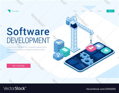 Banner software development Royalty Free Vector Image