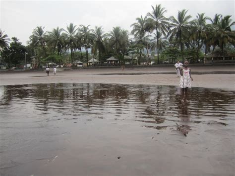 Seme Beach in Limbe, Cameroon. Beautiful Volcanic beach, surrounded by ...