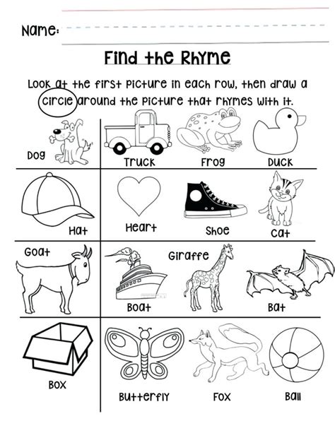 free printable rhyming cards | Printable Worksheets