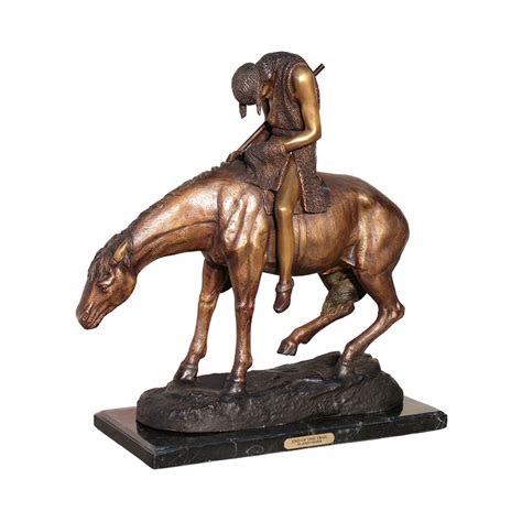 Bronze Frederick Remington End of the Trail Tabletop Sculpture – Florida Bronze Statues ...