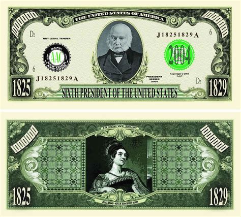 President John Quincy Adams One Million Dollar Bill – American Art Classics