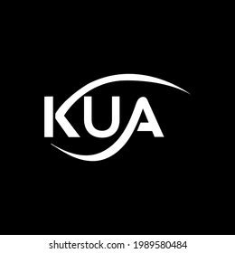 Kua Letter Logo Design On Black Stock Vector (Royalty Free) 1989580484 | Shutterstock