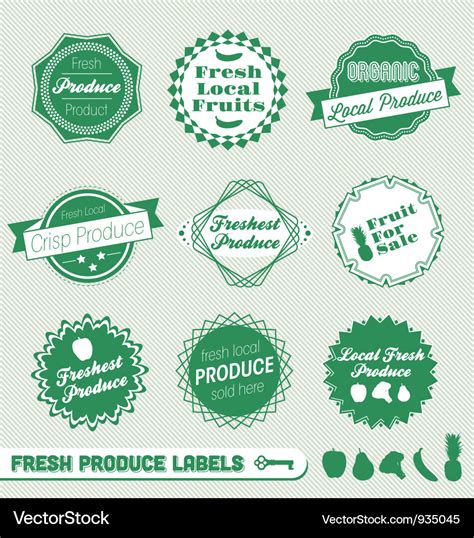 Fresh Produce Labels Royalty Free Vector Image