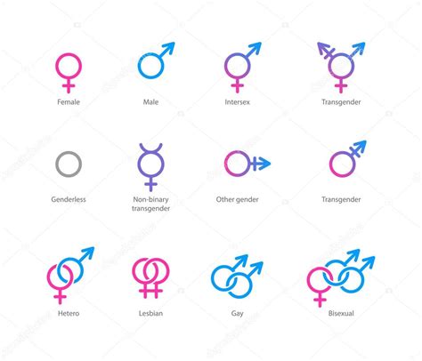 Gender symbol icon set — Stock Vector © voinSveta #63982639