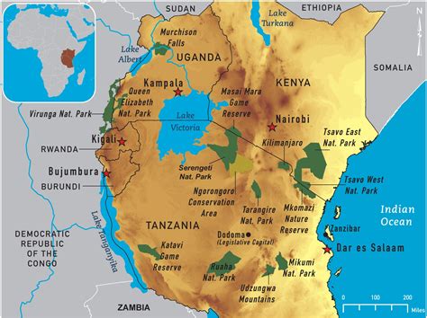 Map Of East Africa Showing Historical Sites | Map Of Africa