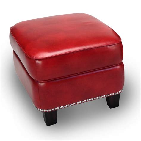Madrid Leather Storage Ottoman in Art Red - Overstock Shopping - Great Deals on Ottomans