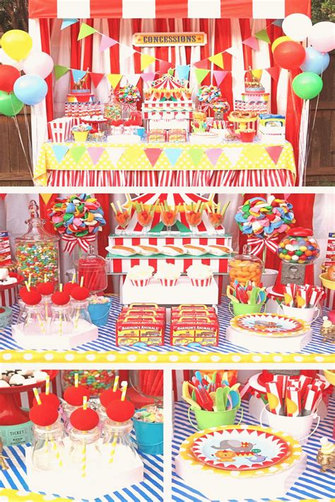 Circus Party Decorations in 2020 | Carnival birthday party theme, Dumbo birthday party, Circus ...