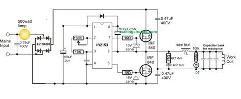 Induction heating, Electronic schematics, Electronic circuit projects