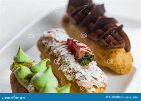 Freshly Baked Traditional Sweet Pastries with Chocolate Stock Photo ...