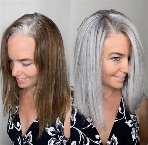 Short Silver Hair, Silver Hair Color, Long Gray Hair, Brown Blonde Hair, Gray Hair Women, Grey ...