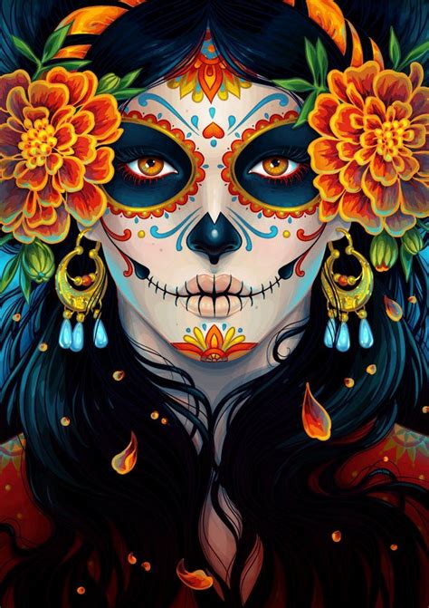 aphrodisiacart | Maquillaje sugar skull, Dibujo dia de muertos, Arte de calavera de alfeñique