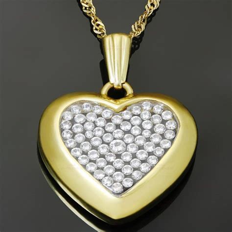 Diamond 18k Yellow Gold Heart Pendant Necklace-MTSJ12594