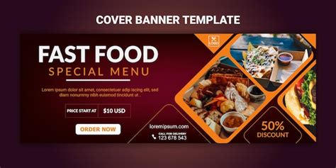 Premium Vector | Food menu and restaurant facebook cover template ...