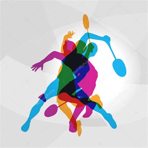 Modern Badminton Players In Action Logo Stock Vector Image by ©Kluva #120402364