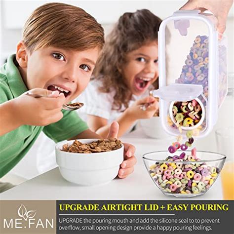ME.FAN Cereal Storage Containers [4 Set] Airtight Food Storage ...