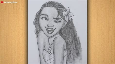 How to Draw Moana step by step || Pencil sketch || bir kız nasıl ...